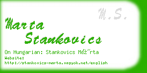 marta stankovics business card